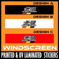 Honda Mugen Windscreen Windshield Window Sticker Sticker Cermin Depan Kereta