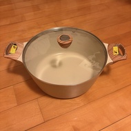 Sensarte 鑄鋁湯鍋 6.6QT/28CM（價值＄399）韓系奶油色 湯煲 不黏湯鍋連蓋鑄鋁湯鍋連蓋
