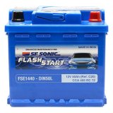 SF Sonic FlashStart DIN50/44L 555044 Maintenance Free Automotive Battery + FREE DHC APM-1 Voltmeter