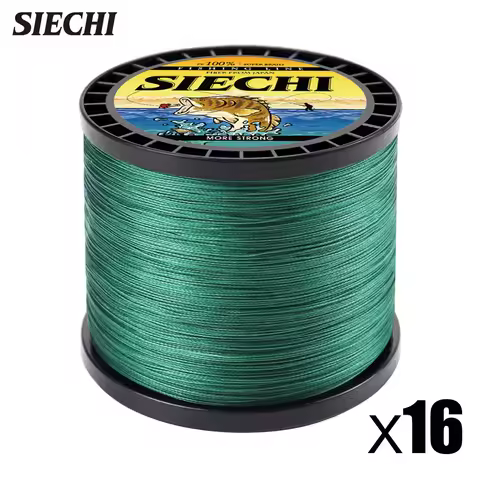 SIECHI X16 Strong 300M 500M 1000M 16 Strand Weaves PE Braided Fishing Line Multifilament 30LB 40LB 5
