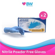 ASSURE - Soft Nitrile Gloves Powder-Free (Size S,M,L) - 2 Boxes - by BW Generation