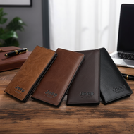 Men's PU Leather Wallet with Multi-Cards, Long Design, Suitable for Travel, Thin and Youthful Bag, L