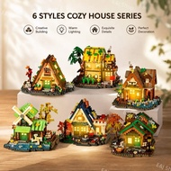 DIY Mini House Building Blocks Lego with LED Light Forest Style |Building Blocks | Micro Brick Cotta