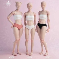 A Worldbox At201 At202 At203 1/6 Girl Joint Flexible Body Normal Fat Leg 12'' Female Soldier White