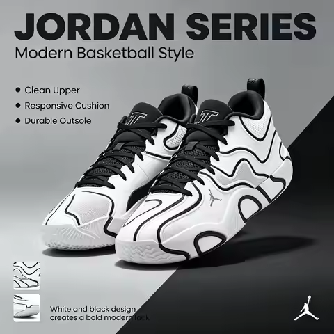 Nike JORDAN TATUM 3 PF IB8150-100 Authentic Men's Fashion Shock Absorption Lace-Up Basketball Shoes