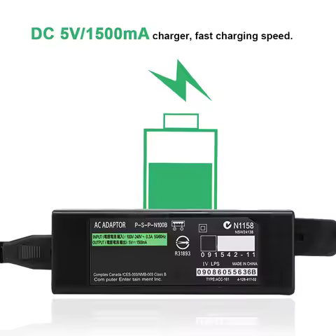 Portable for Sony PSP GO Power Adapter Fast Charging DC 5V/1500mA Charger 50/60Hz Charging Power Ada