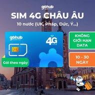 SIM Europe 10 countries (UK, France,...) 4G - Unlimited daily capacity (15 - 30 days) - Gohub gives 