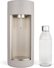 Mysoda: Glassy effervescent water maker made of wood composite with 1 litre glass bottle (CO2 cylind