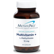 MethylPro Multivitamin + 15 mg Methylfolate - Iron Free Multivitamin for Women & Men with Vitamin A,