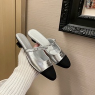 Dép Xỏ Ngón Đế Thấp Miu Home Head Cover Dành Cho Nữ Mùa Hè 2024 Dép Xỏ Ngón Đế Xuồng Màu Khối Phong