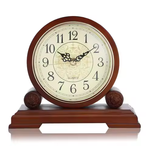 LH Solid wood clock Living room clock Bedroom silent wooden clock