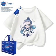 HYS Nezha: The Devil Boy Conquers the Dragon King Short Sleeve T-shirt Childrens Summer Anime Print