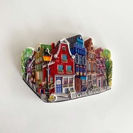 【Shipment Within 24 Hours】3D Lukisan Peti Sejuk Pemandangan Jalan Pelangi Ghent Belgium Cenderamata 