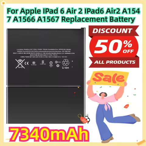 For Apple IPad 6 Air 2 IPad6 Air2 A1547 A1566 A1567 7340mAh Replacement Battery