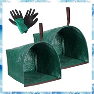 (IRSZ) 2Pack 72 Gallon Garden BagsDustpan-Type Lawn Bags with Gardening Gloves Leaf Bags for Yard De