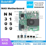 10G Intel Alder Twin Lake-N N305/N150 NAS MotherBorad DDR5 2xM.2 6xSATA Slot