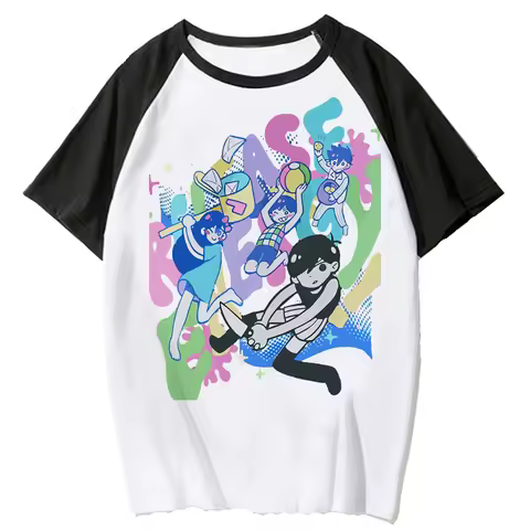 omori Summer Top T-shirt Male Grunge Aesthetic Print Funny Manga Tshirt t Shirt Anime Aesthetic men 