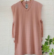 vest rompi rajut panjang selutut lisana wanita terbaru