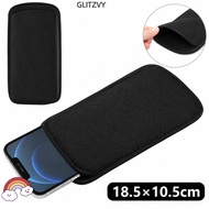 GLITZVY Phone Bag, Black Color Neoprene Phone Pouch, Durable Shockproof Scratch-Resistant Phone