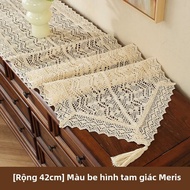 Vintage American Table Flag Wood Grain Lace Hollow TV Cabinet Cover Cloth Shoe Cabinet Five Drawer C