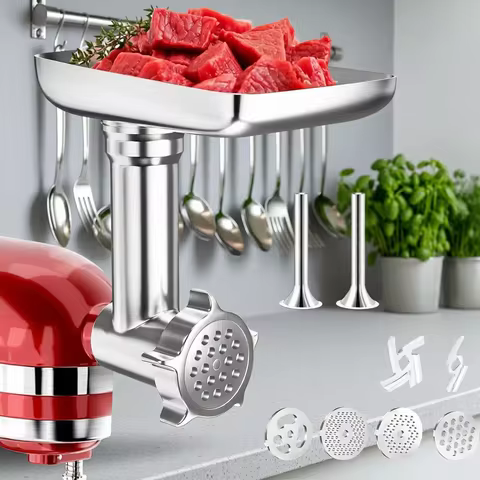 Metal Food Grinder Attachments for All KitchenAid Chef and Cuisinart Stand Mixers SM-50 Series. Meat