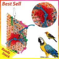 Colorful Bamboo Weave Wooden Swing Parrot Bird Toys Bird Cage Accessories