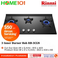 Rinnai 3 Inner Burner Hob RB-3CGN - LPG / PUB - FREE INSTALLATION