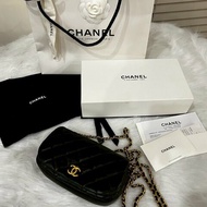 CHANEL全新 黑金小羊皮斜背包 Woc/巴黎康朋總店購入 /全套購證配件
