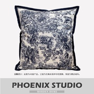 Cushion Cover Fox Fur French Style Luxury Leopard Light Sofa Backrest Pillow Case Simulation Silk Ge