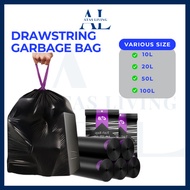 🔷ATAS🔷 Drawstring Garbage Bag Trash Bag Rubbish With Rope Easy Pull Plastik Sampah Murah Bertali