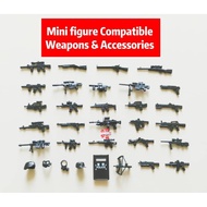 (Penang Ready Stock) Compatible Minifigures Scale Weapon Action Figure Accessories Gun Army Military