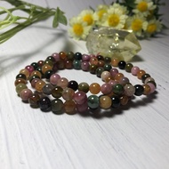 Tourmaline Multiple Circles Natural Crystal Bracelet 6.2mm