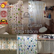 180x180cm Shower Curtain PEVA Waterproof Langsir Kalis Air Bilik Mandi Bathroom Bath Room Toilet Mil