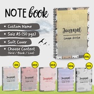 A5 Buku Nota Notebook (Design D) Journalling | Student Book Memopad Rekod Bisnes Design Notebook | P