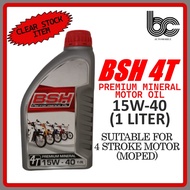 BSH 4T MOTOR OIL / ENGINE OIL / MINERAL OIL 15W-40 / 4 STROKE / MINYAK HITAM / BOON SIEW HONDA / EX5 / WAVE