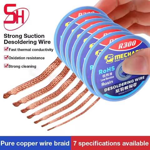 MECHANIC R300 Desoldering Braid 1.5m Length 1.0/1.5/2.0/2.5/3.0/3.5/4.0mm Width Copper Wick Wire Sol