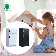 [Kesoto] 1:12 Scale Dollhouse Kitchen Fridge Freezer, Dining Room Kitchen Simulation Refrigerator Or