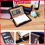 WIN PU Leather Cover A6  Notebook Loose-Leaf Business Notepad With Calculator
