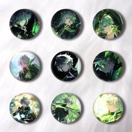 Game Alhaitham Pins Badges Round Laser Badge Brooch Clothes Backpack Accessories