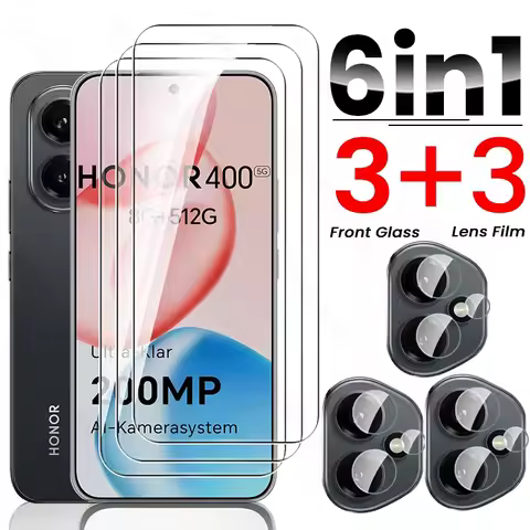 6 In 1 9H Tempered Glass Full Cover Screen Protector Case For Honor 400 Honor400 5G Global DNY-NX9 6
