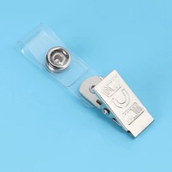 🇲🇾ZB22 1pcs - ID Clip Card Holder PVC Plastic Metal Badge Pass Name Tag Key Strap Lanyard Clamp Scho