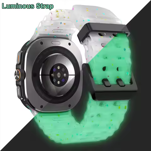 Luminous Silicone Strap for Samsung Galaxy Watch 7 Ultra 47mm Smartwatch Band Bracelet for Galaxy Wa