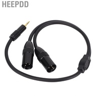 HEEPDD Dual XLR Male to 1/8in TRS Stereo Y Splitter Cable 1.6ft 3.5mm for Portable Media Player Lapt