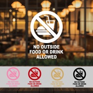 No Outside Food Allowed Cafe Resto Wall Sticker Wall Sticker For Cafe Resto Decoration Accessories
