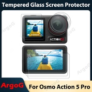 ArgoG Tempered Glass Screen Protector for Osmo Action 5 Pro 9H Hardness Scratch-Resistant Protective