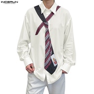 INCERUN Men's Printed Tie Printed Shirt