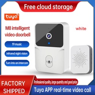 Wireless smart doorbell - 480P pixel WiFi video phone doorbell - two-way audio and video doorbell - support infrared night vision Android IOS remote control - graffiti smart APP