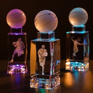 Star Figure Birthday Gift Kobe Iverson Crystal Ball Night Light Luminous Wooden Base Creative Studen