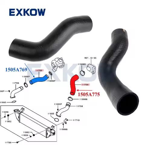 Intercooler Intake Outlet Air Hose for Mitsubishi Triton L200 KL1T KL2T KL6T Pajero Sport KS1W 4N15 
