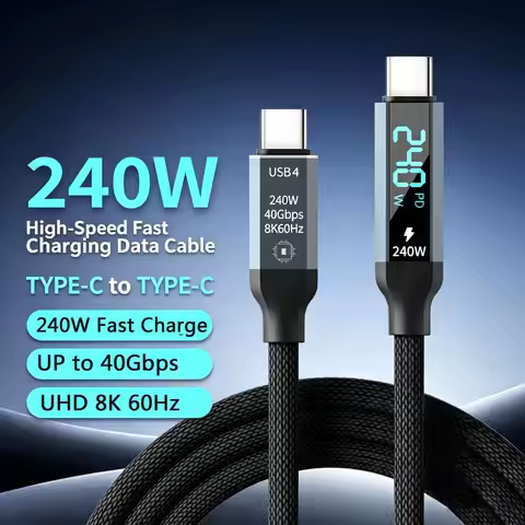 USB 4 Cable 240W Display 40Gbps 8K For Thunderbolt 4 Type C Fast Charging Thunderbolt3 USB 4.0 USB C